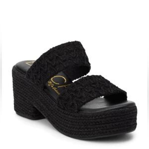 NWOB*** Matisse Ocean Ave Raffia Braided Straw Chunky Block Heel Platform Sz 10